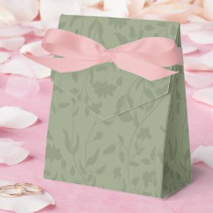 Sage green floral Wedding Favor Boxes