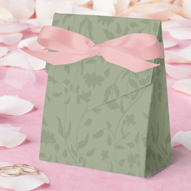 Sage green floral Wedding Favor Boxes (Wedding)