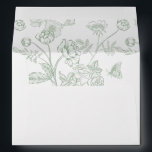 Sage Green Floral Wedding Invitation Envelope<br><div class="desc">Sage Green Floral,  5x7 wedding invitation envelope. Envelope is lined with a Vintage inspired Chinoiserie style garden floral pattern. Features,  return address on back flap in matching sage green color.</div>