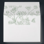 Sage Green Floral Wedding Invitation Envelope<br><div class="desc">Sage Green Floral,  5x7 wedding invitation envelope. Envelope is lined with a Vintage inspired Chinoiserie style garden floral pattern. Features,  return address on back flap in matching sage green color.</div>