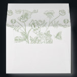 Sage Green Floral Wedding Invitation Envelope<br><div class="desc">Sage Green Floral,  5x7 wedding invitation envelope. Envelope is lined with a Vintage inspired Chinoiserie style garden floral pattern. Features,  return address on back flap in matching sage green color.</div>