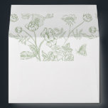Sage Green Floral Wedding Invitation Envelope<br><div class="desc">Sage Green Floral,  5x7 wedding invitation envelope. Envelope is lined with a Vintage inspired Chinoiserie style garden floral pattern. Features,  return address on back flap in matching sage green color.</div>