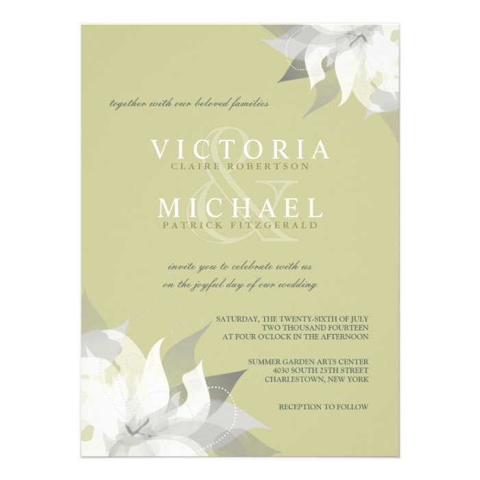 Sage Green Floral Wedding Invitations