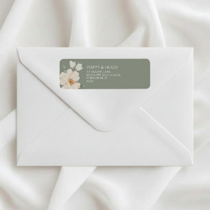 Sage Green Floral Wedding Return Address Label