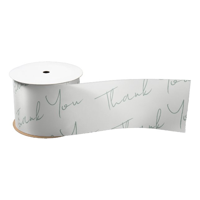 Sage Green Floral Wedding  Satin Ribbon (Spool)
