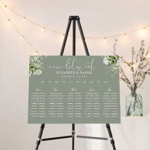 Sage Green Floral Wedding Table Plan Seating Chart Foam Board