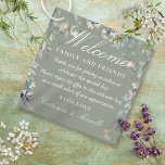 Sage Green Floral Wedding Welcome Gift Basket Bag Favor Tags<br><div class="desc">Featuring pretty watercolor wildflowers,  this elegant wedding favor tag can be personalized with your special thank you details in chic lettering on a sage green background. Designed by Thisisnotme©</div>