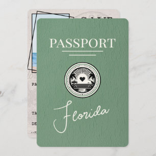 Sage Green Florida Passport Save The Date