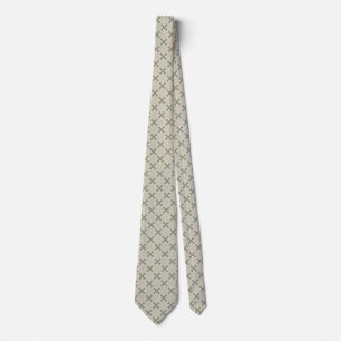 Sage Green Flower Design Neck Tie