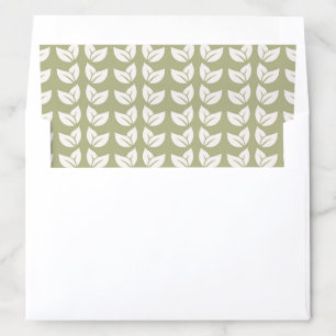 Sage Green Flowers Rustic Boho Bridal Envelope Liner