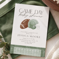Sage Green Football Game Day Baby Shower 