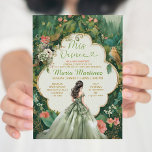 Sage Green Forest Dress Floral Princess Mis Quince Invitation<br><div class="desc">Sage Green Forest Dress Floral Princess Mis Quince Invitation
Quinceañera 15 Anos,  16th Birthday Gold Butterfly</div>