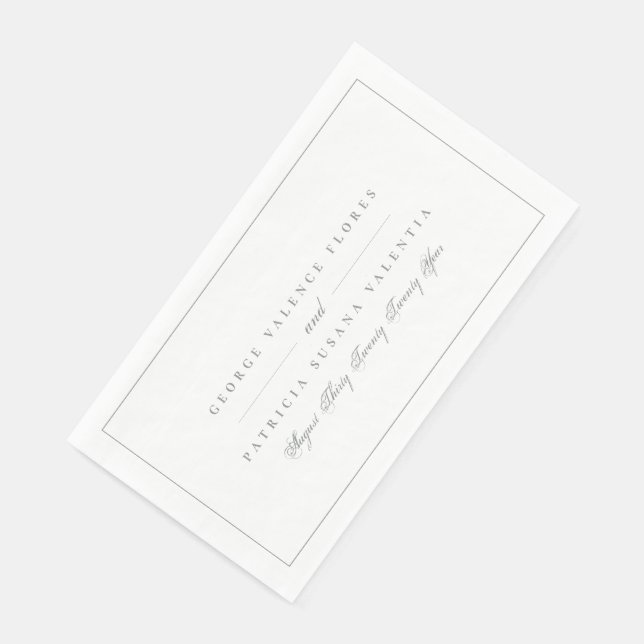 Sage Green Formal Calligraphy Elegant Framed Paper Guest Towels (Corner)