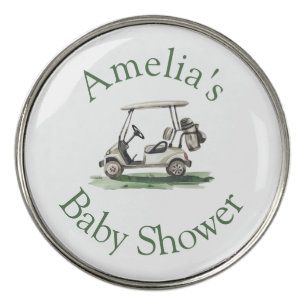 Sage Green Frame Golf New to the Club Baby Shower Ball Marker