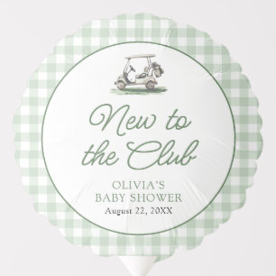 Sage Green Frame Golf New to the Club Baby Shower Balloon