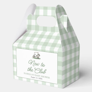 Sage Green Frame Golf New to the Club Baby Shower Favor Boxes