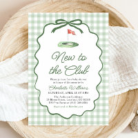 Sage Green Frame Golf New to the Club Baby Shower