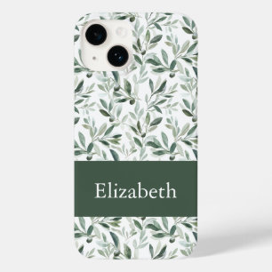Sage Green French Country Olive Custom Name Case-Mate iPhone 14 Case
