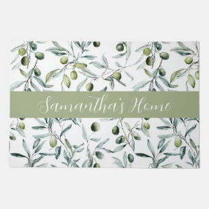 Sage Green French Country Olive Name Doormat