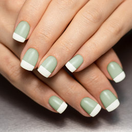 Sage Green French Tip Manicure Minx Nail Art