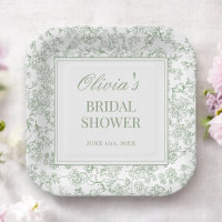 Sage Green French Vintage Floral Bridal Shower