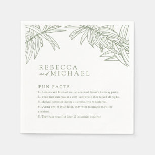 Sage Green Fun Facts Simple Botanical  Napkins