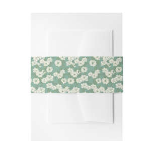 Sage Green Garden Chinoiserie Wedding Invitation Belly Band
