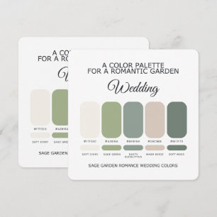 Sage Green Garden Wedding Color Palette Card
