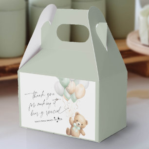 Sage Green Gender Neutral Bearly wait Shower Favor Boxes