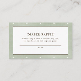 Sage Green Gender Neutral Diaper Raffle Ticket Enclosure Card