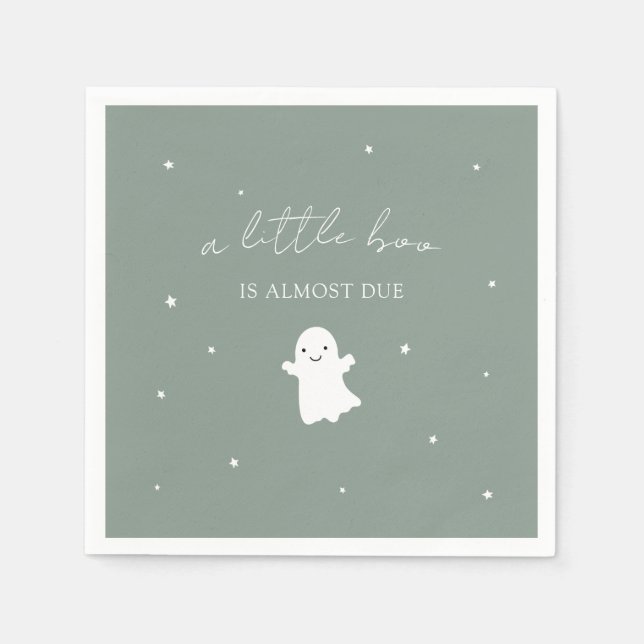 Sage Green Gender Neutral Fall Baby Shower Napkins (Front)