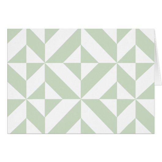 Sage Green Geometric Deco Cube Pattern (Front Horizontal)