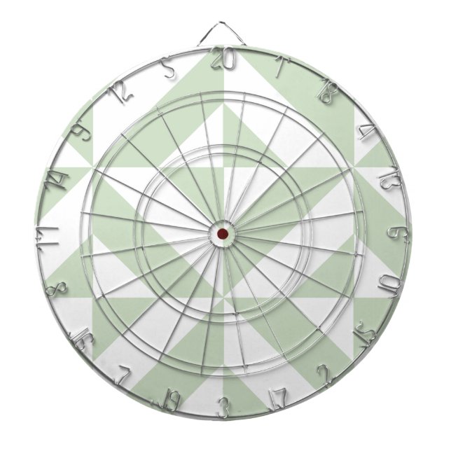 Sage Green Geometric Deco Cube Pattern Dart Board (Front)