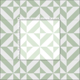 Sage Green Geometric Deco Cube Pattern Fabric