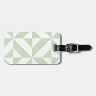 Sage Green Geometric Deco Cube Pattern Luggage Tag
