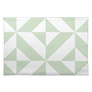 Sage Green Geometric Deco Cube Pattern Placemat