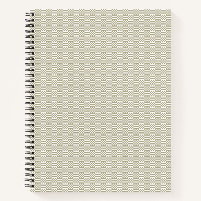 Sage Green Geometric Minimalist Pattern Notebook (Front)