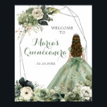 Sage Green Geometric Quinceañera Welcome Sign<br><div class="desc">Sage Green Geometric Quinceañera Welcome Sign</div>
