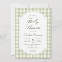 Sage Green Gingham Baby Shower