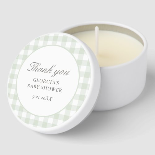 Sage Green Gingham Baby Shower