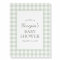 Sage Green Gingham Boy Baby Shower Welcome Sign