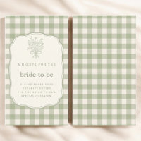 Sage Green Gingham Bridal Shower Recipe Share