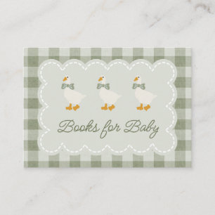 Sage Green Gingham Buffalo Check Baby Shower Linen Enclosure Card