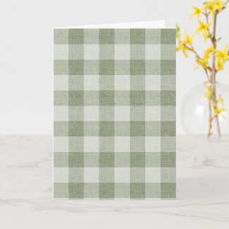 Sage Green Gingham Buffalo Check Linen Texture  Card