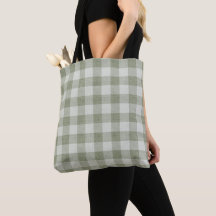 Sage Green Gingham Buffalo Check Linen Texture 
