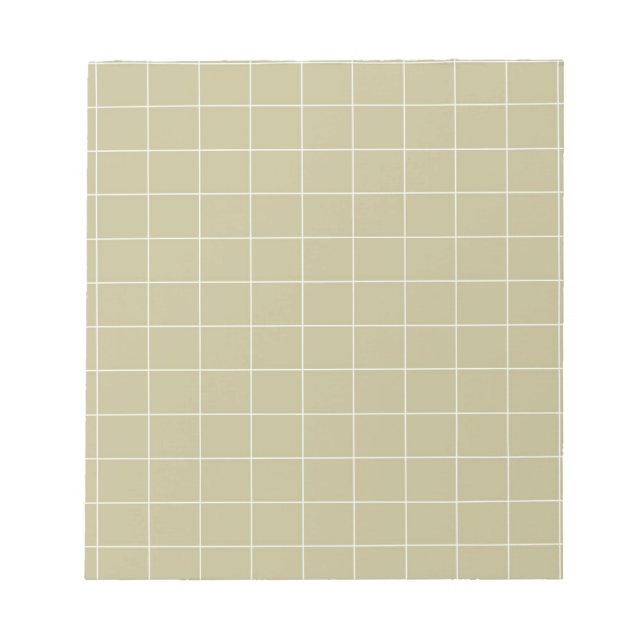 Sage Green Gingham Checkered Plaid Pattern Notepad (Front)