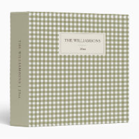 Sage Green Gingham Family Name Year Keepsake