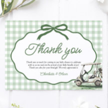 Sage Green Gingham Frame Bow Golf New to the Club