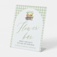 Sage Green Gingham Fresh Off The Market Flower Bar