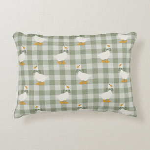 Sage Green Gingham Goose Buffalo Check Nursery  Accent Pillow